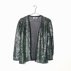 Vintage Green Sequin Cardigan